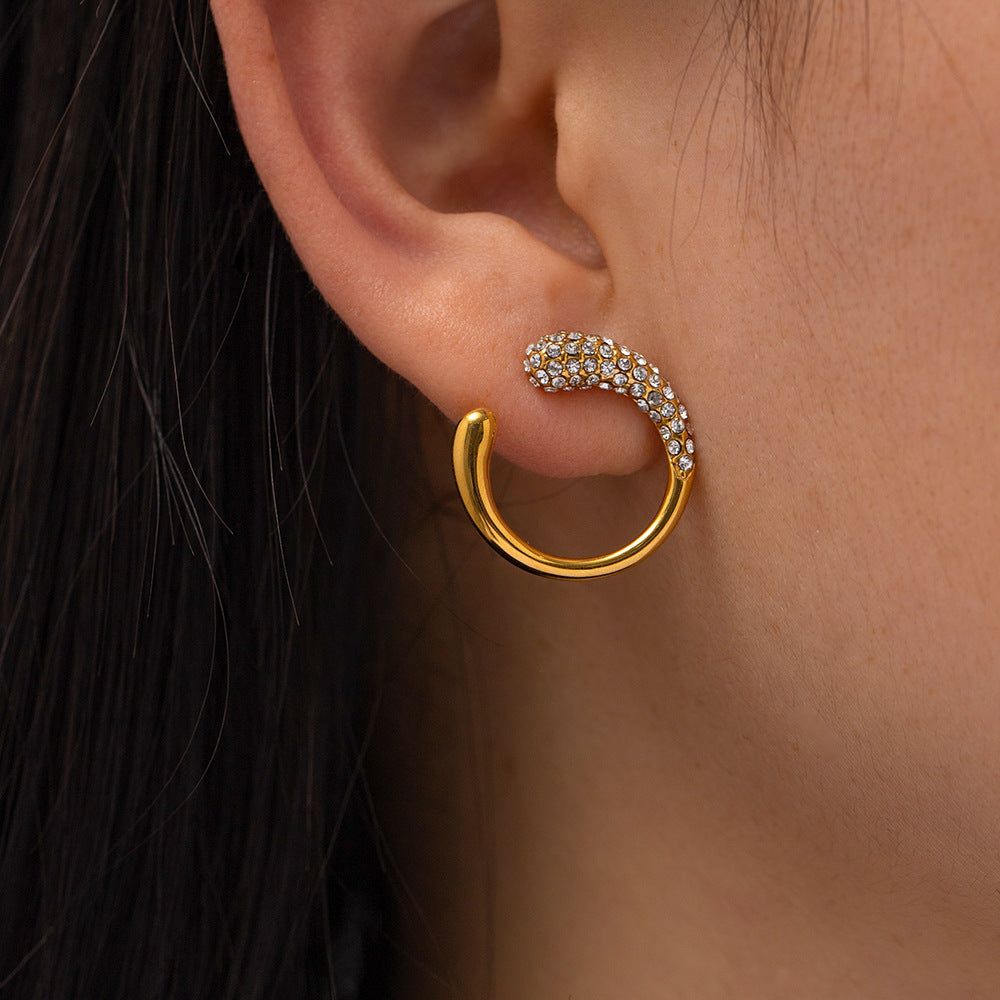 Rena Paved Gold Earrings