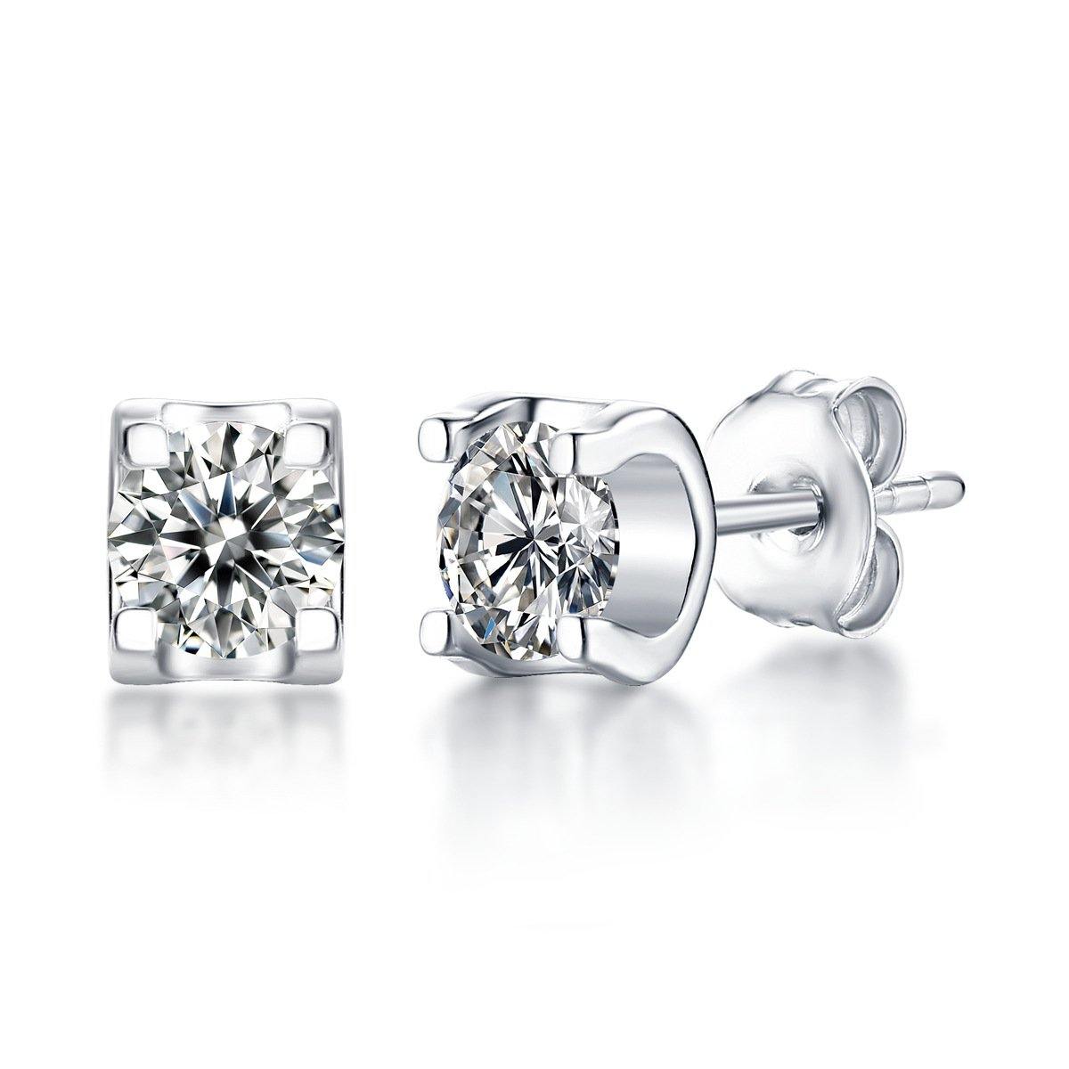 Moissanite Series Sweet Cube Sugar Sterling Silver Stud Earrings