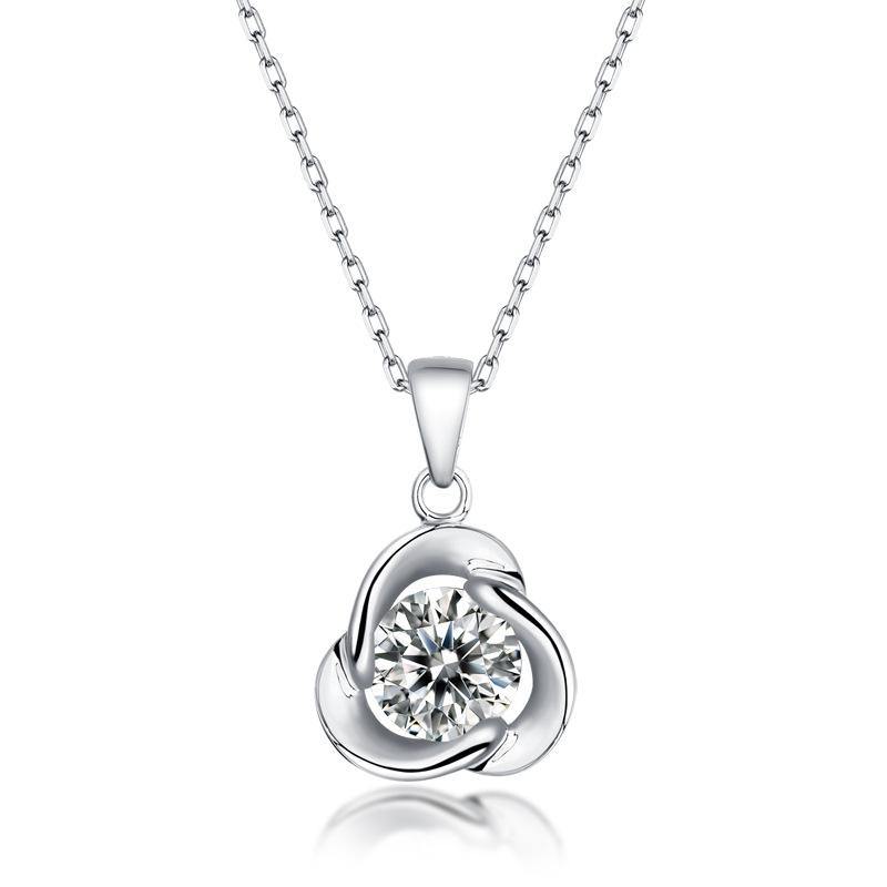 Moissanite Series Lucky Clover Sterling Silver Necklace