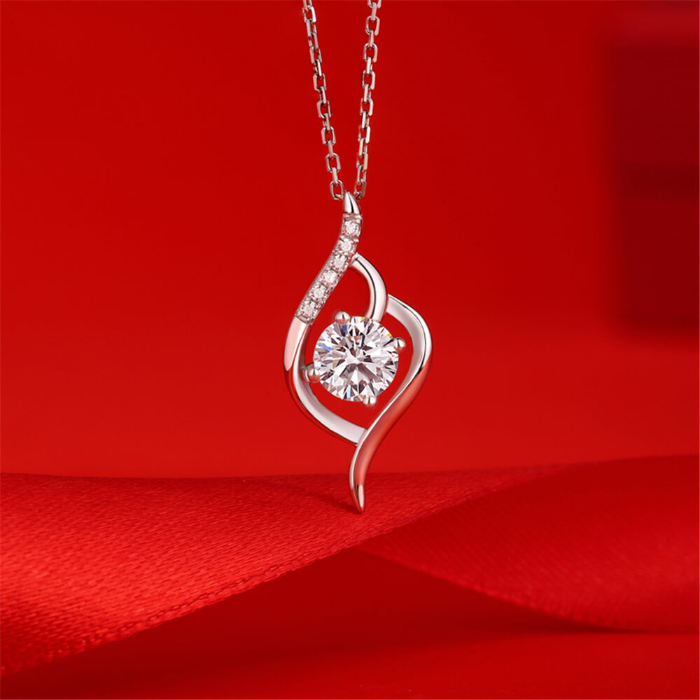 Moissanite Series Fall In Love At First Sight Sterling Silver Necklace