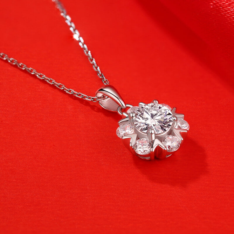 Moissanite Series Romantic Snowflake Sterling Silver Necklace