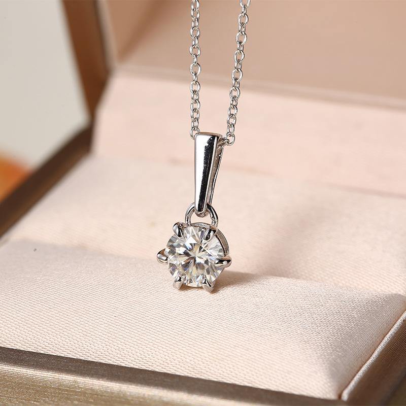 Moissanite Series Water Droplet Sterling Silver Necklace