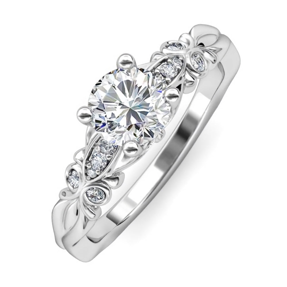 Butterfly Moissanite Vine Engagement Ring