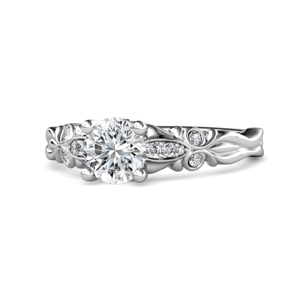 Butterfly Moissanite Vine Engagement Ring