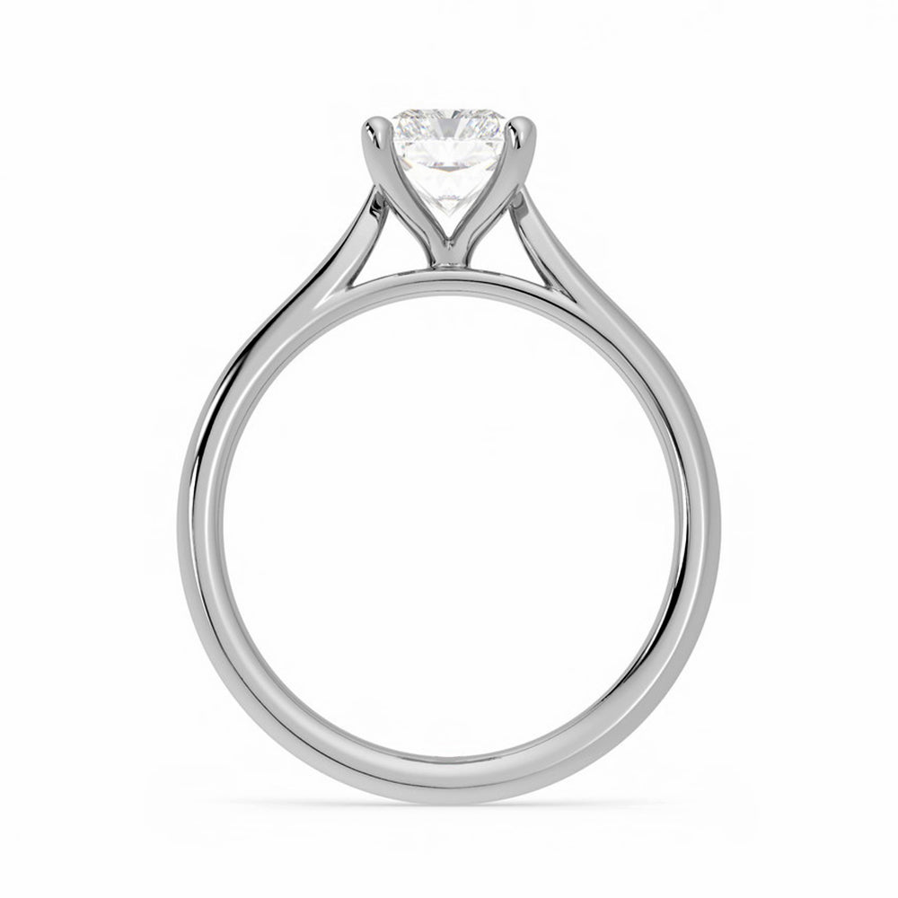 Classic Solitaire Radiant Moissanite Four Prong Polish Engagement Ring