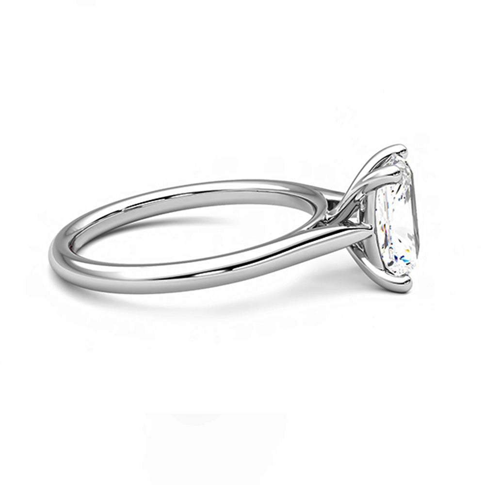 Classic Solitaire Radiant Moissanite Four Prong Polish Engagement Ring