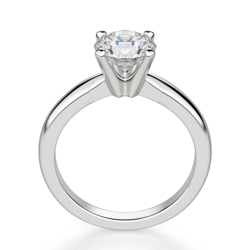 Classic Solitaire Round Moissanite Four Prong Engagement Ring