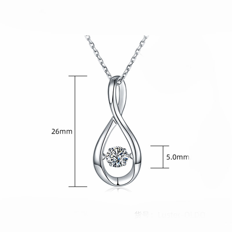 Dancing Moissanite Infinity Necklace in Sterling Silver