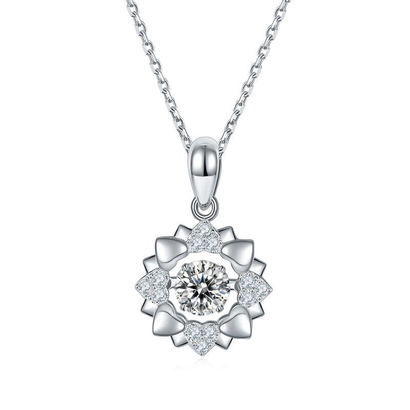 Dancing Moissanite Rejoice Stamen Necklace in Sterling Silver