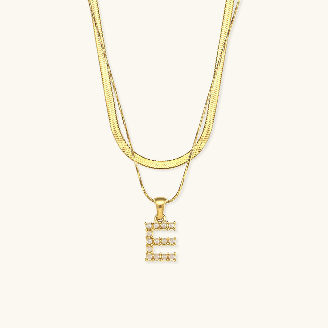 Fiona Layered Gold Initial Letter Necklace