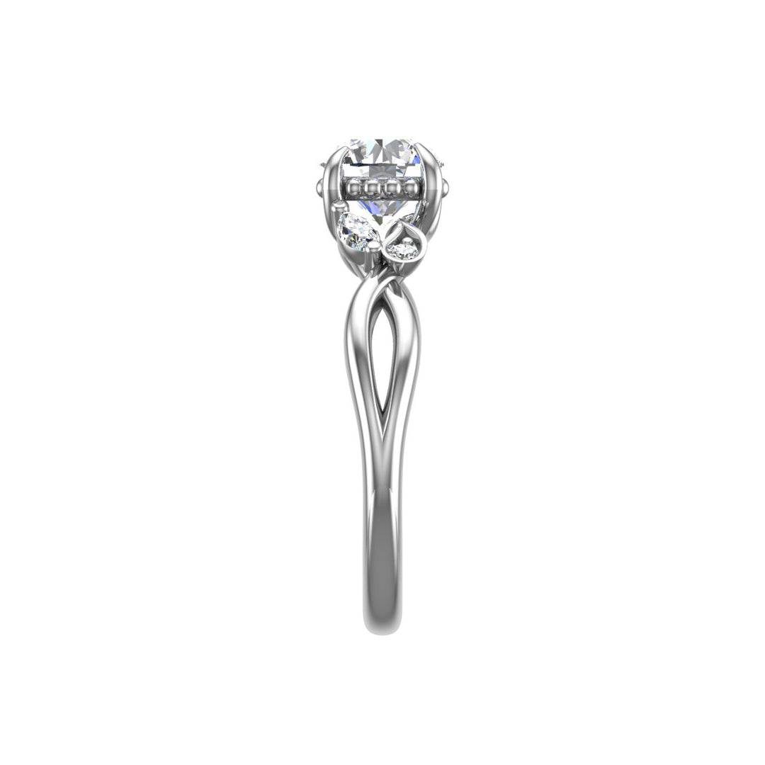 Floral Moissanite Twisted Vine Engagement Ring