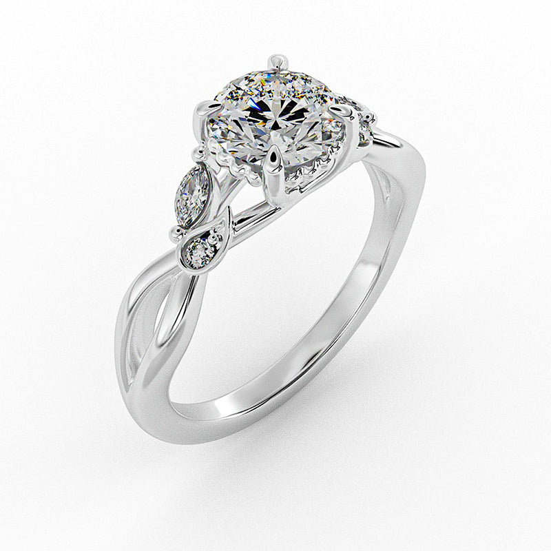 Floral Moissanite Twisted Vine Engagement Ring