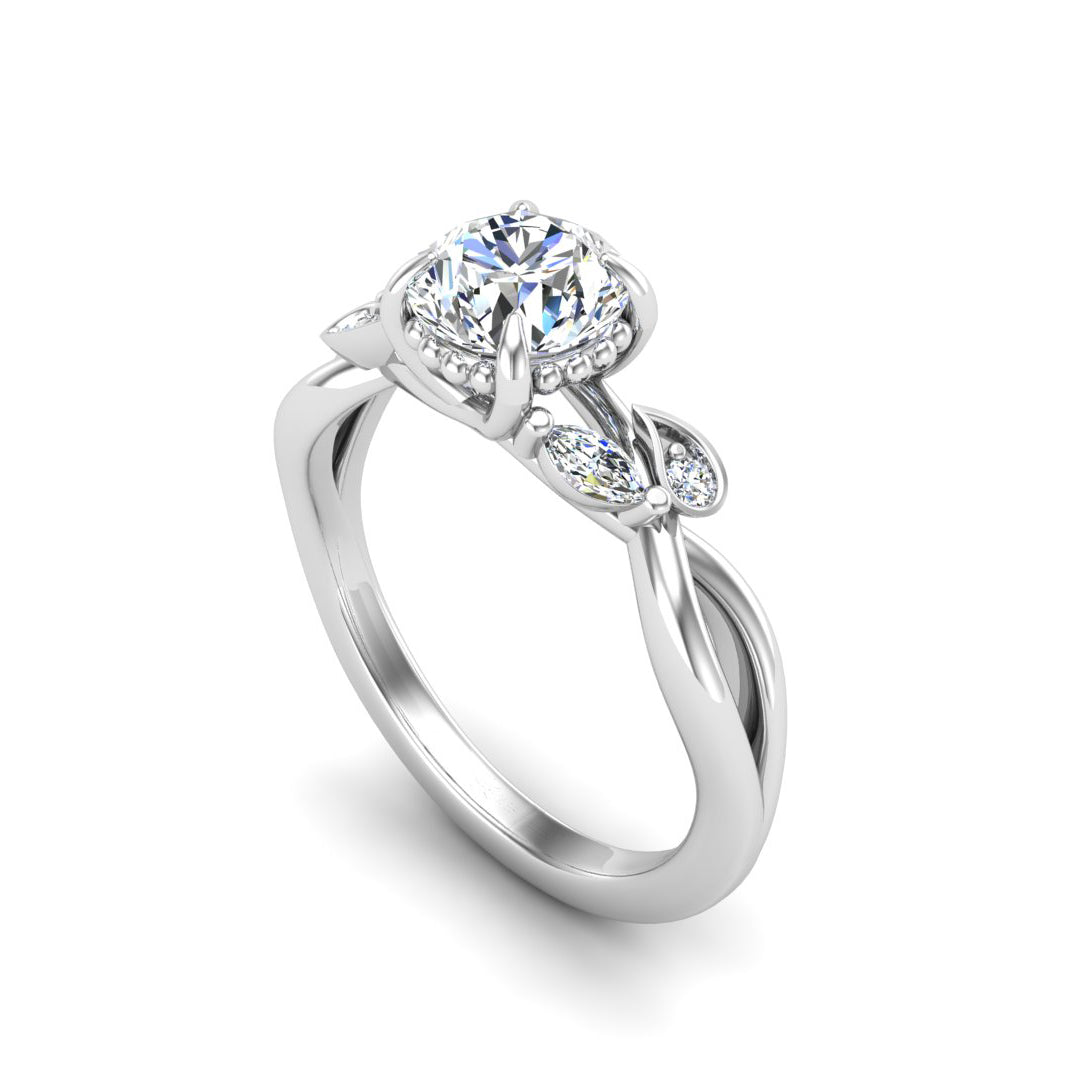 Floral Moissanite Twisted Vine Engagement Ring