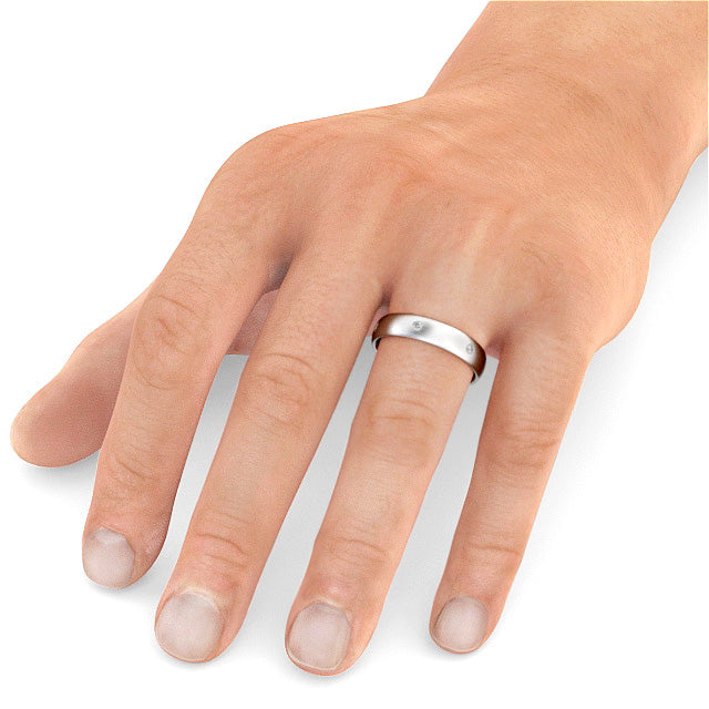 Flush Set Moissanite Matte Brush Eternity Wedding Band