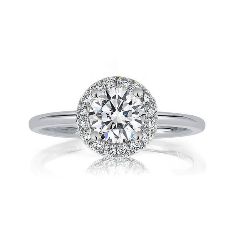 Halo Moissanite With Enhancer Cross Shank Bridal Engagement Ring Set