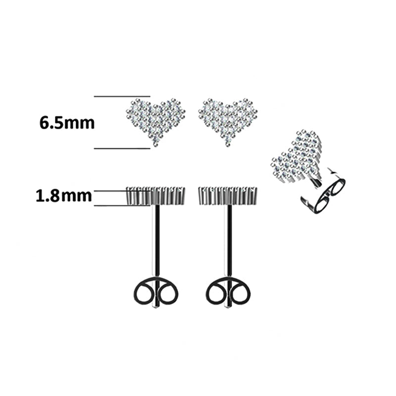 Heart-Shaped Cluster Moissanite Sterling Silver Stud Earrings