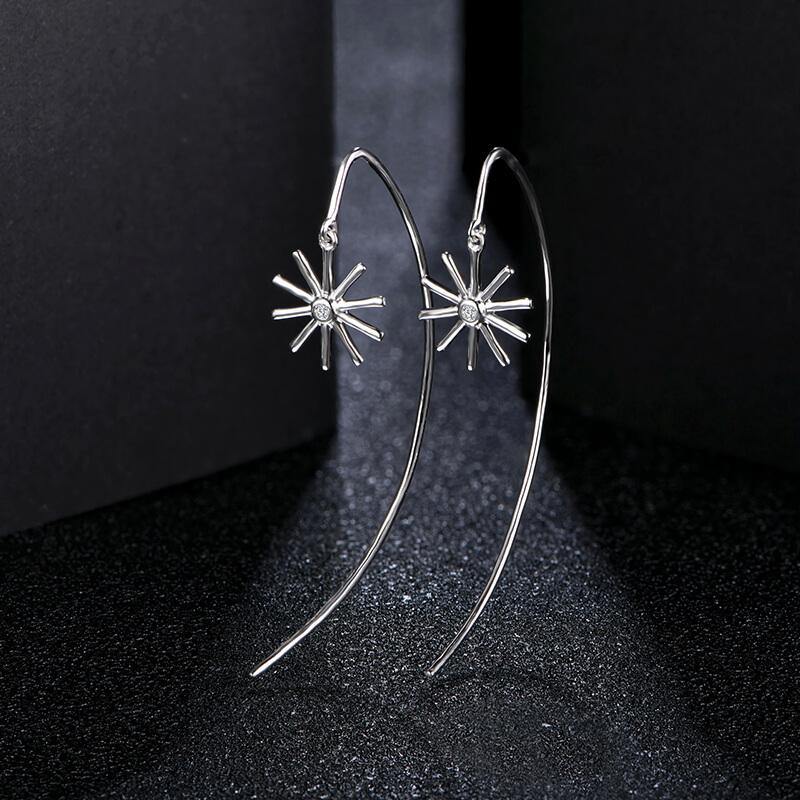 Moissanite Fashion Tassel Sterling Silver Earrings