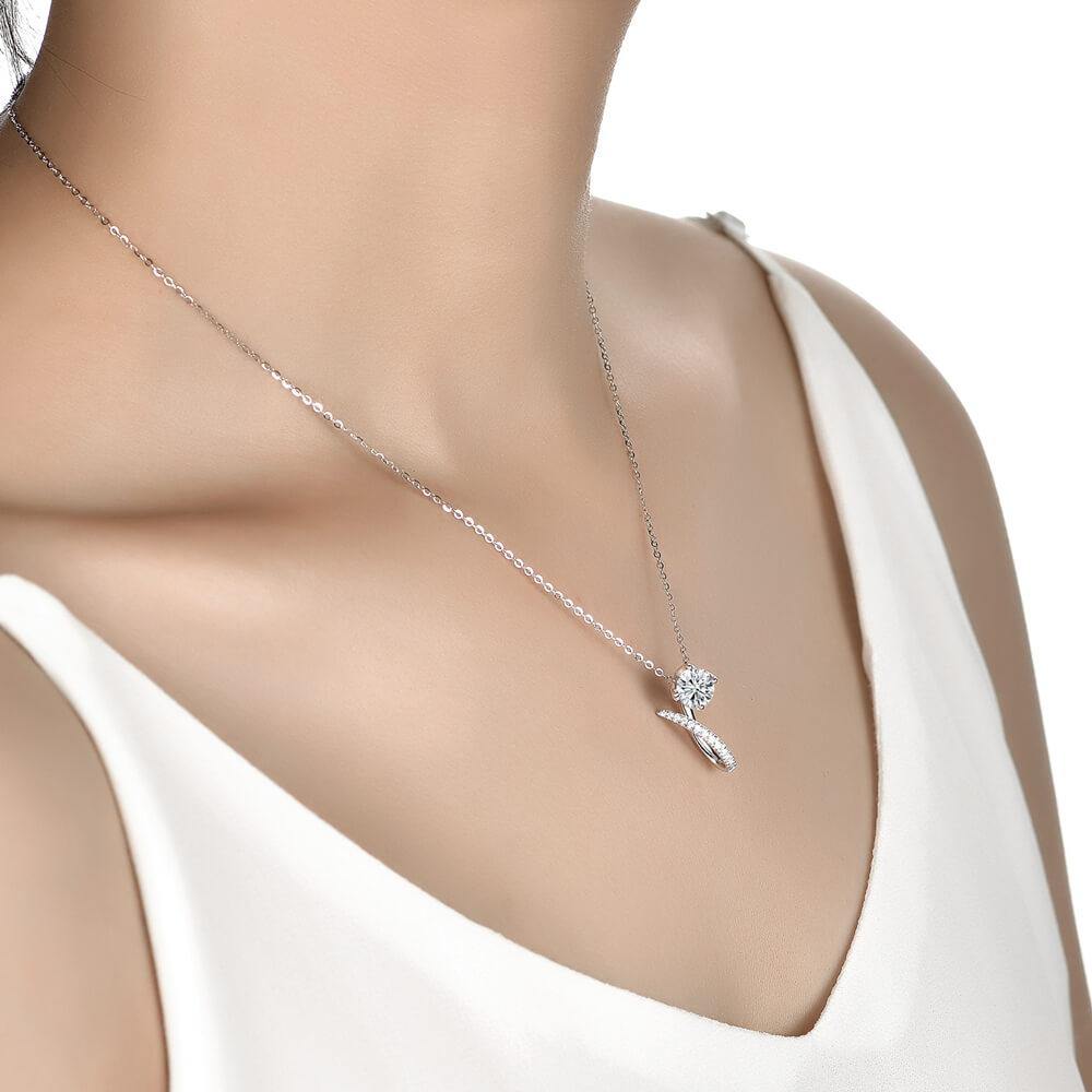 Moissanite Series Luxury Sterling Silver Necklace