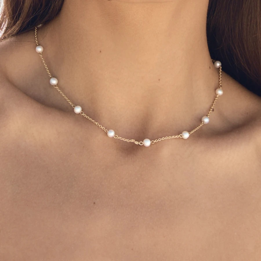 Nora Gold Pearl Necklace