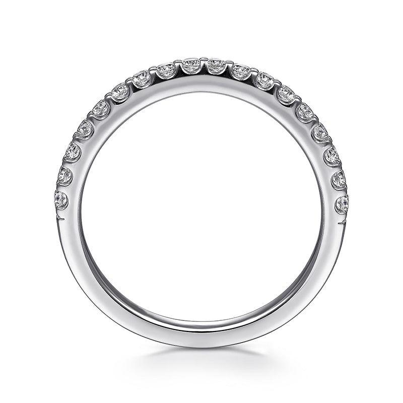 Petite Curved Moissanite Pave Half Eternity Wedding Band