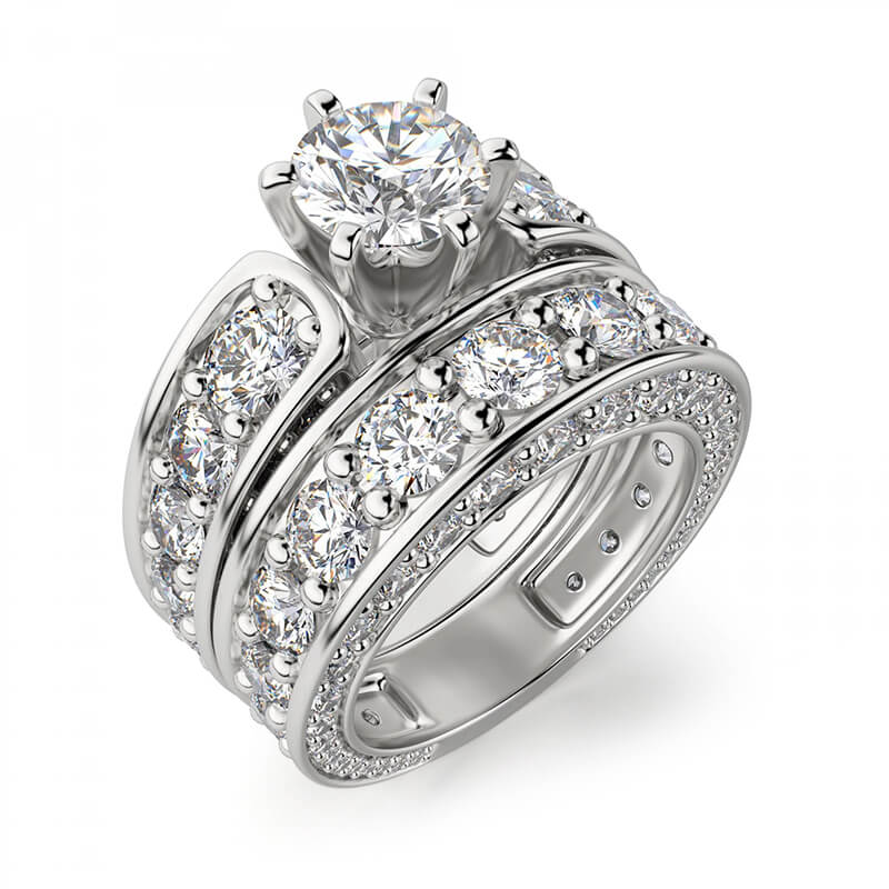 Round Moissanite Triple Channel Set Engagement Ring