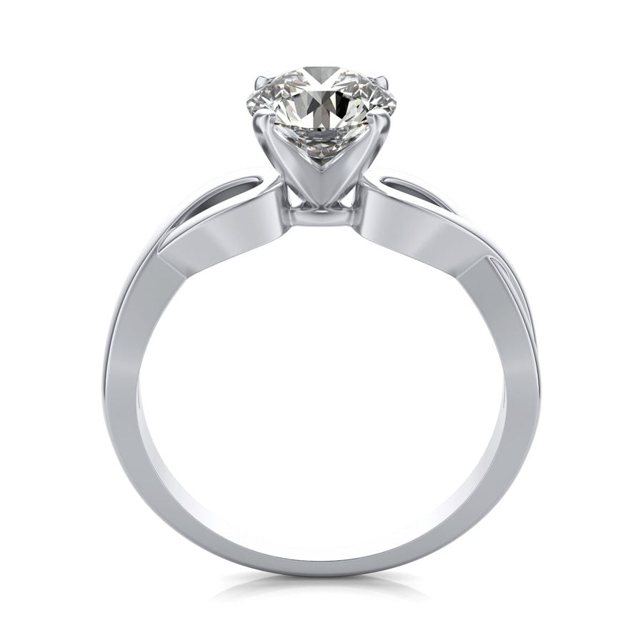 Solitaire Moissanite Twisted Infinity Engagement Ring