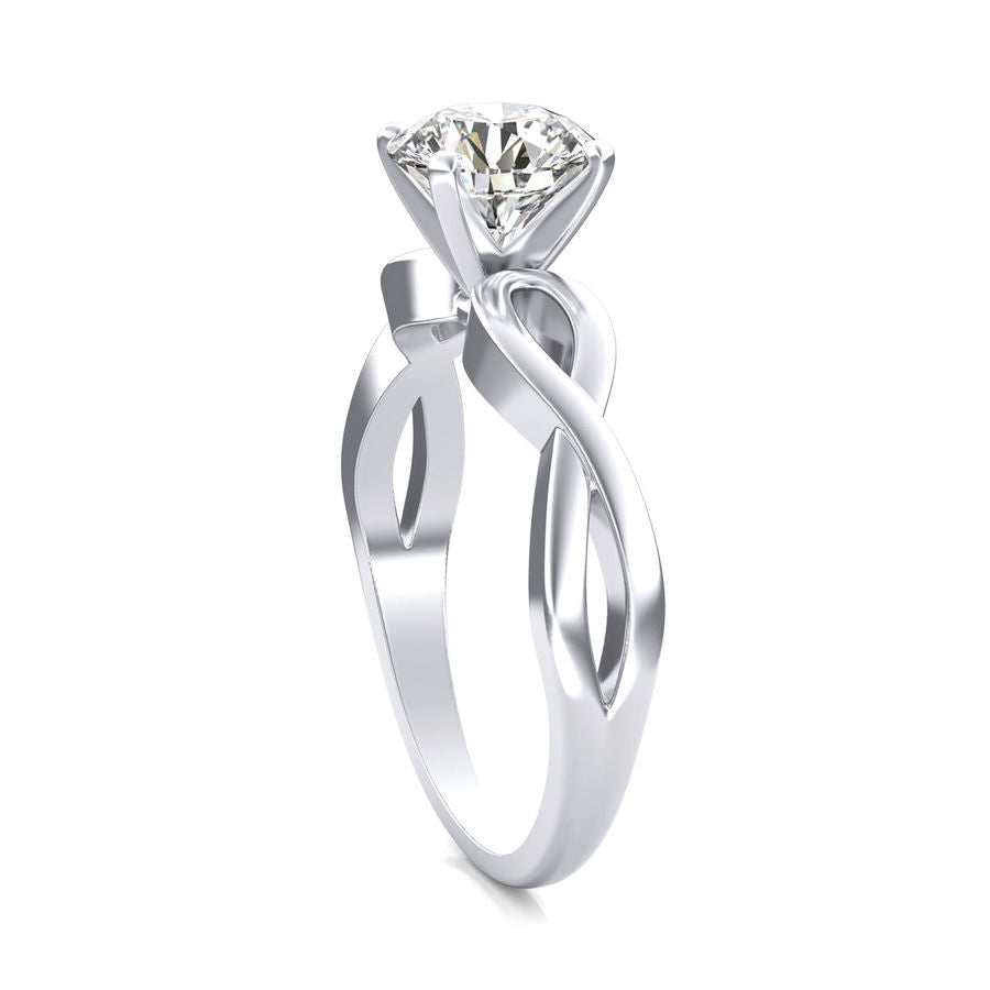 Solitaire Moissanite Twisted Infinity Engagement Ring