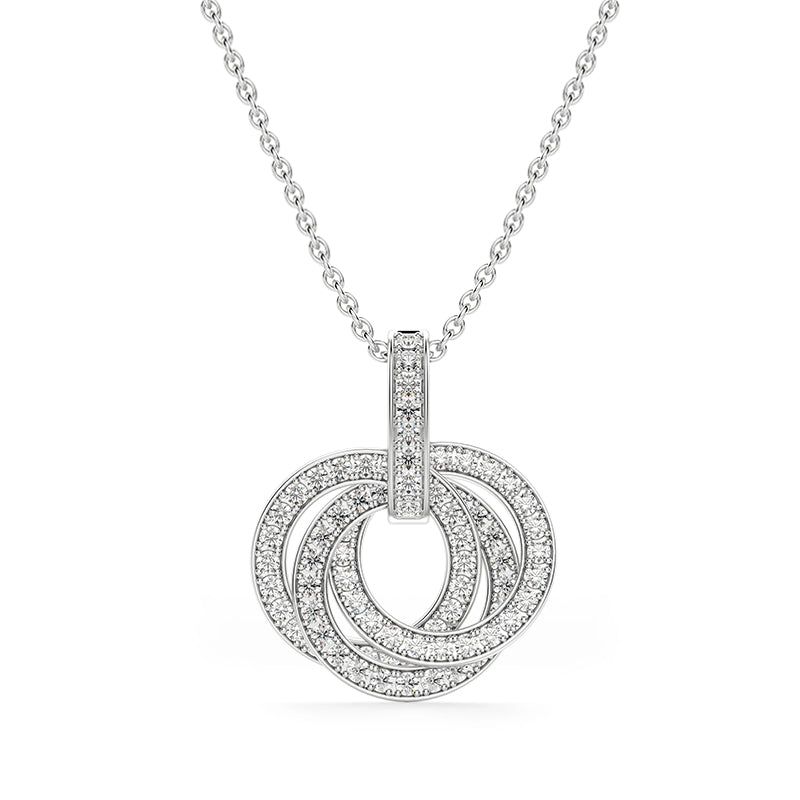 Three Interlocking Circles Moissanite Pendant Necklace