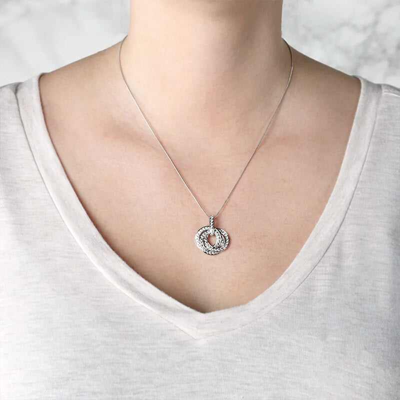 Three Interlocking Circles Moissanite Pendant Necklace