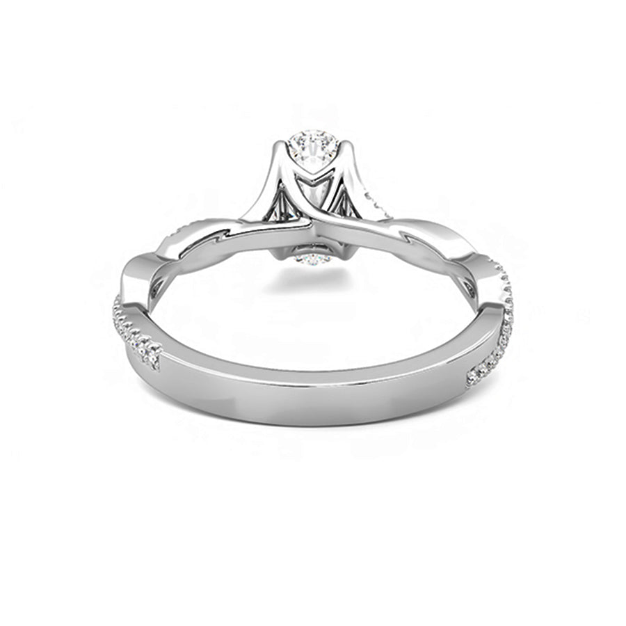 Twisted Infinity Oval Moissanite Pave Engagement Ring