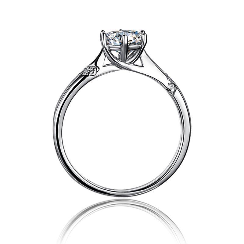 Moissanite Series Fashion Six Prong Sterling Silver Engagement Ring